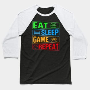 Gaming Eat Sleep Game Repeat Gift Multiplayer Video Games Baseball T-Shirt